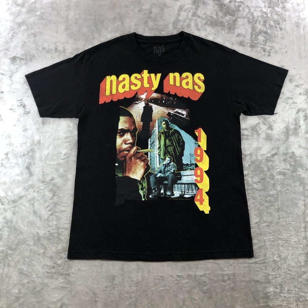 Nas Shirt Mens Medium Black Nasty Nas 1994 Graphic Rap Tee 2017 Hip Hop Music